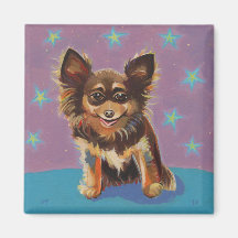 Chiwawa - peinture originale mignonne colorée d'am aimant pour réfrigérateur