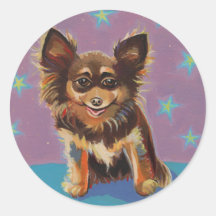 Chiwawa - peinture originale mignonne colorée d'am autocollants