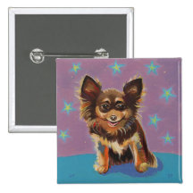 Chiwawa - peinture originale mignonne colorée d'am badges avec agrafe