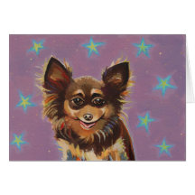 Chiwawa - peinture originale mignonne colorée d'am carte de vœux