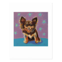 Chiwawa - peinture originale mignonne colorée d'am cartes postales