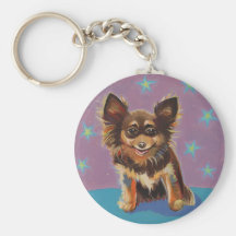 Chiwawa - peinture originale mignonne colorée d'am porte-clef