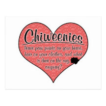 Chiweenie Paw Prints Dog Humour Postcard