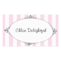 Chloe Delightful Pink Stripes Calling Cards Business Card Templates