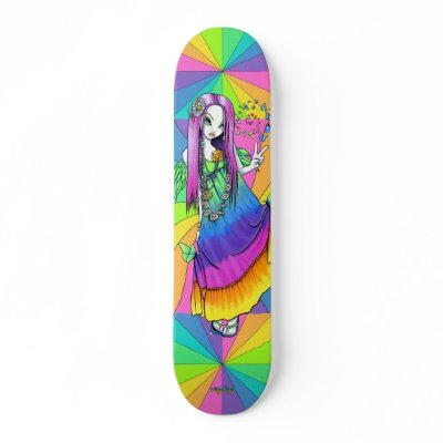 "Chloe" Rainbow Hippie Fairy Skateboard Deck by Adoralicious