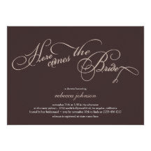 Chocholate Brown and Tan - Bridal Shower Announcements