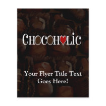 Chocoholic, Dark Brown and Red Heart Funny Design Flyer