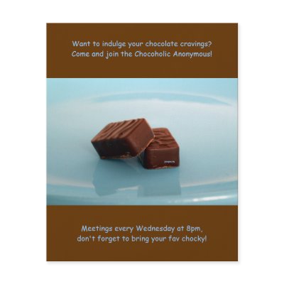 Chocoholics Anonymous meetings Full Color Flyer by poupoune