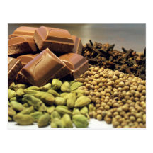 Chocolat et épice cartes postales