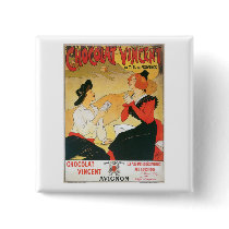 Chocolat Vincent Vintage Food Ad Art Button