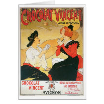 Chocolat Vincent Vintage Food Ad Art Greeting Cards