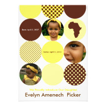 Chocolate and Bananna Circles Custom Invitation