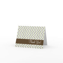Chocolate and Blue Polka Dot Thank You Cards