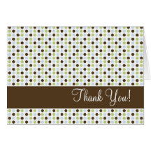 Chocolate and Blue Polka Dot Thank You Cards