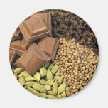 Chocolate and spice refrigerator magnets