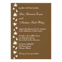 Chocolate and White Autumn Leaf Wedding Invitation invitations