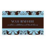 Chocolate & Baby Blue Damask Business Card
