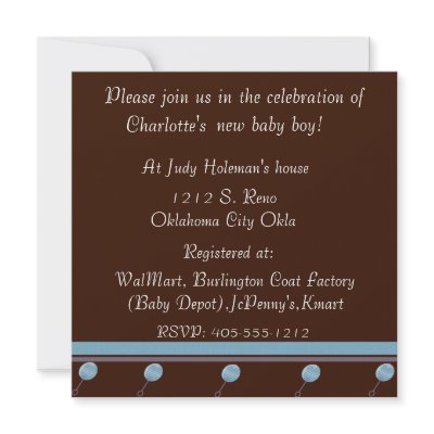 Chocolate Baby Boys Shower Invitation by uniqueinvitations