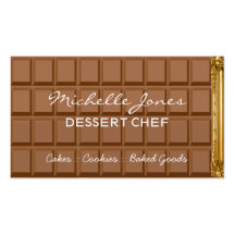 Chocolate bar dessert chef business card