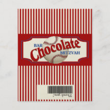 Chocolate Bar Mitzvah Baseball Wrapper Full Color Flyer