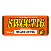 Chocolate Bar Sweet Sixteen Party Invitation