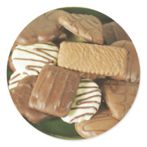 Chocolate biscuits round sticker