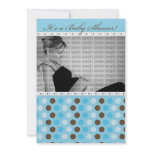 Chocolate Blue Dots Baby Shower Invitation