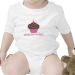 Chocolate Brown and Pink Birthday Cupcake Shirt