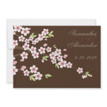 Chocolate Brown Cherry Blossom Wedding Invitation