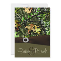 Chocolate Brown Hunting Camo Wedding Invitations