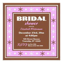 Chocolate Brown & Purple Bridal Shower Invitations