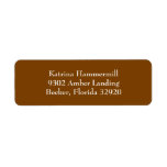 Chocolate Brown Simple Plain Return Address Labels