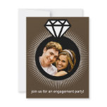 Chocolate Brown The Ring Photo Engagement Party Personalized Announcement