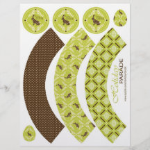 Chocolate Bunnies Cupcake Wrappers Custom Flyer