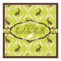 Chocolate Bunnies Square Invitations