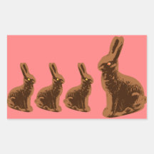 Chocolate Bunny Platoon Rectangular Stickers