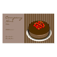 Chocolate Cake & Berries Business Cards