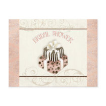 Chocolate Cake Bridal Shower Invitation Postcards