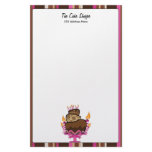 Chocolate Cake & Candles Stationary Stationery Paper
