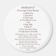 Chocolate Cake in a Mug Recipe Fridge Magnet