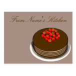 Chocolate Cake Recipe Card Postcards