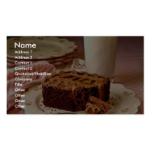 Chocolate cake square business card