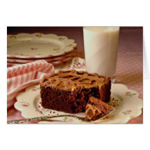 Chocolate cake square greeting card