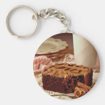 Chocolate cake square key chain