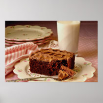 Chocolate cake square print