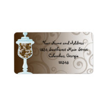 Chocolate Candy Buffet Bar, Urn of Sweets Custom Address Labels