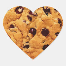 Chocolate Chip Cookie Heart Stickers