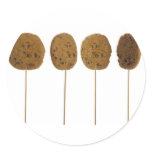 Chocolate chip cookie on a stick round sticker