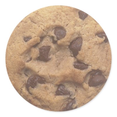 Chocolate Chip Cookie Round Sticker by Ricaso_Ireland