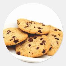 Chocolate Cip Cookies Round Sticker